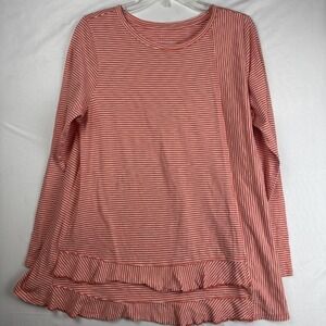 Soft Surroundings Pima Cotton Layered Hem Tunic Top Women's Large Made in Peru